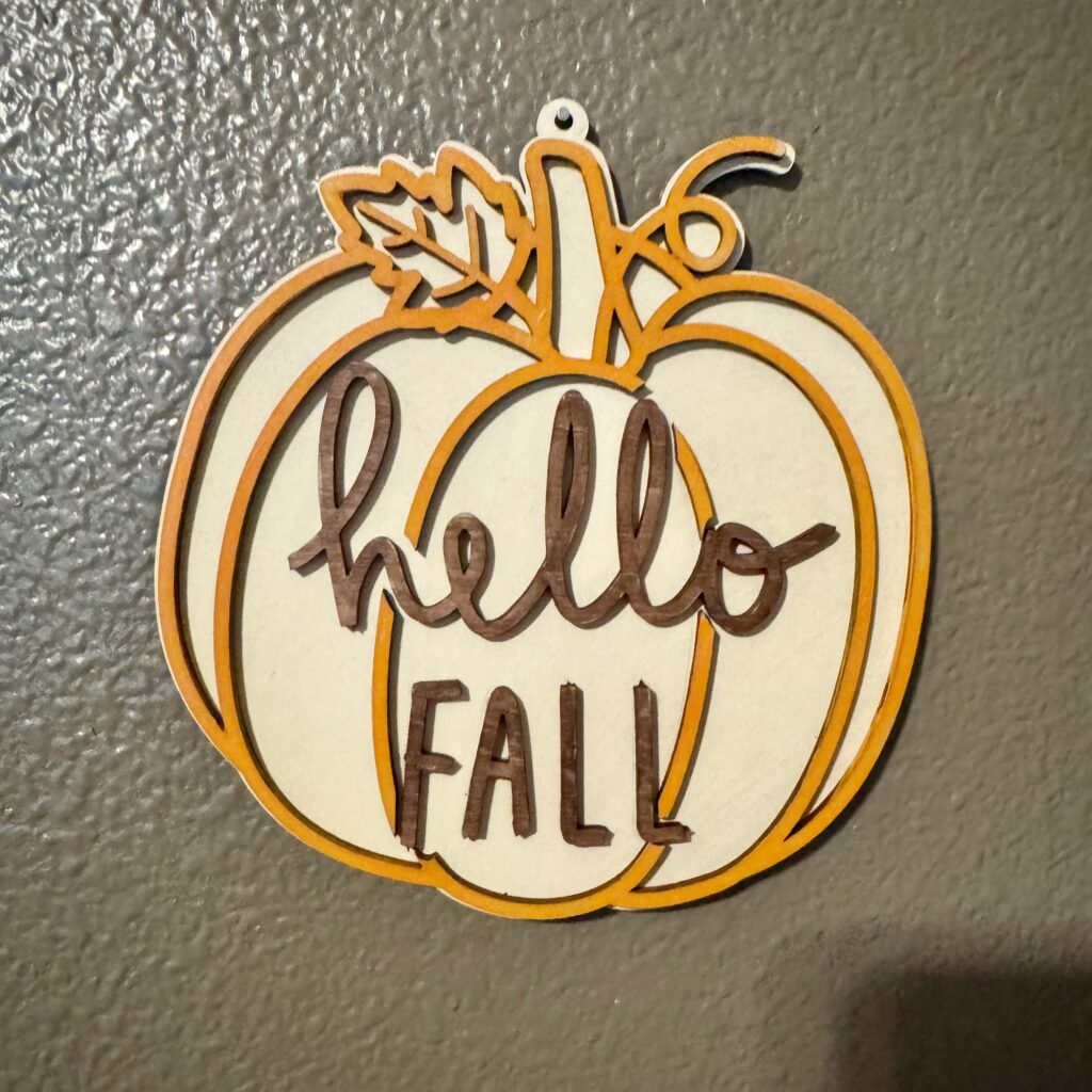 Multi-Layered wood sign with text 'hello fall' for home decor